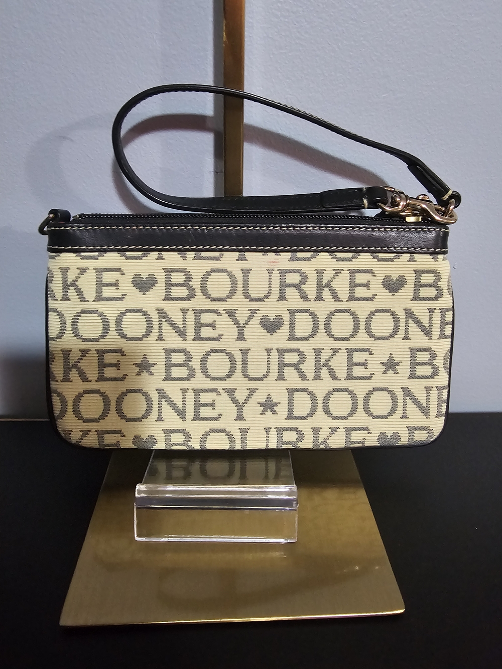 Dooney & Bourke Beige Logo Canvas Wristlet - Picture 4 of 5